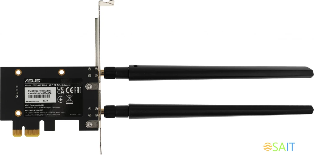 Сетевой адаптер Wi-Fi + Bluetooth Asus PCE-AXE5400 AXE5400 PCI Express x1 (ант.внеш.съем) 2ант.