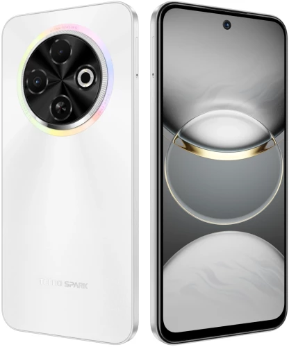 Смартфон Tecno Spark 30C 128Gb 4Gb белый моноблок 3G 4G 2Sim 6.67" 720x1600 Android 14 48Mpix 802.11 a/b/g/n/ac NFC GPS GSM900/1800 GSM1900 Protect FM A-GPS microSD max1024Gb