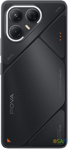 Смартфон Tecno Pova 7 5G 256Gb 8Gb черный моноблок 3G 4G 2Sim 6.78" 1080x2460 Android 15 50Mpix 802.11 a/b/g/n/ac/ax NFC GPS GSM900/1800 Protect microSD max1024Gb