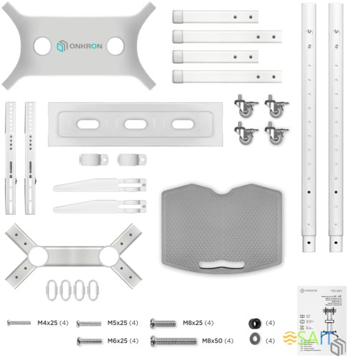 Стойка для телевизора Onkron TS1351 белый 32"-65" макс.50кг напольный мобильный