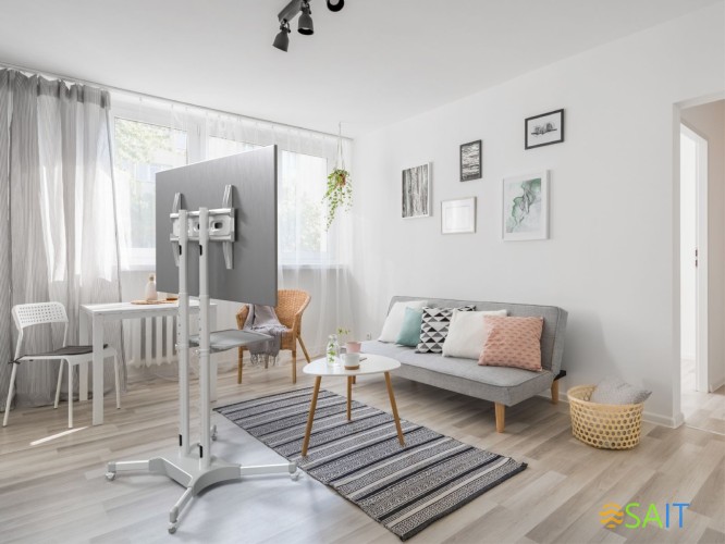 Стойка для телевизора Onkron TS1351 белый 32"-65" макс.50кг напольный мобильный