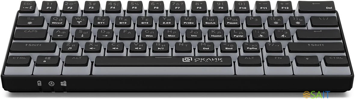 Клавиатура Оклик K763W механическая черный USB беспроводная BT/Radio Multimedia for gamer LED (1920548)