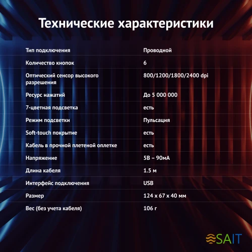 Мышь Оклик 965G RACER черный оптическая 2400dpi USB 6but (1018258)