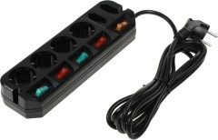 Сетевой удлинитель Most A16 3м (6 розеток) черный (коробка)