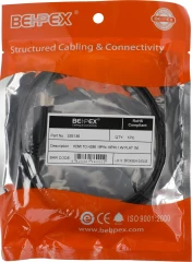 Кабель аудио-видео High Speed ver.1.4 Flat HDMI (m)/HDMI (m) 1м. позолоч.конт. черный