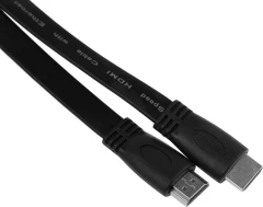 Кабель аудио-видео High Speed ver.1.4 Flat HDMI (m)/HDMI (m) 1м. позолоч.конт. черный