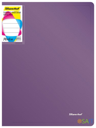 Папка с 80 прозр.вклад. Silwerhof Perlen 292981-73 A4 1мм карман сиреневый металлик