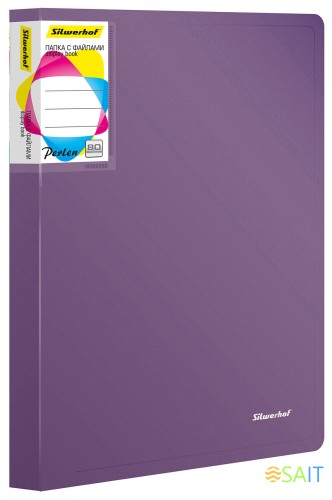 Папка с 80 прозр.вклад. Silwerhof Perlen 292981-73 A4 1мм карман сиреневый металлик