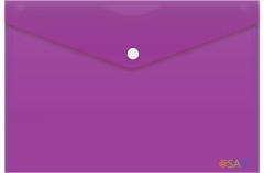 Конверт на кнопке Бюрократ -PK804A5NVIO A5 непрозрачный пластик 0.18мм фиолетовый