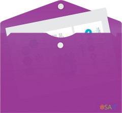 Конверт на кнопке Бюрократ -PK804A5NVIO A5 непрозрачный пластик 0.18мм фиолетовый