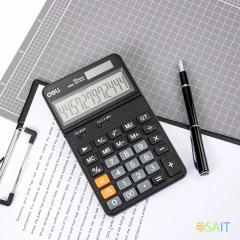 Калькулятор настольный Deli EM320 черный 12-разр.
