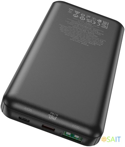 Мобильный аккумулятор Hoco J102 Cool figure 10000mAh QC3.0/PD3.0 20W 3A USB-A/USB-C черный