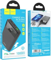 Мобильный аккумулятор Hoco J102 Cool figure 10000mAh QC3.0/PD3.0 20W 3A USB-A/USB-C черный