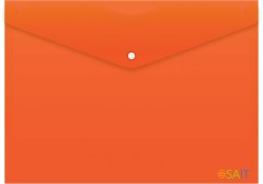 Конверт на кнопке Бюрократ -PK803ANOR A4 непрозрачный пластик 0.18мм оранжевый