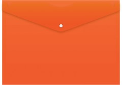 Конверт на кнопке Бюрократ -PK803ANOR A4 непрозрачный пластик 0.18мм оранжевый