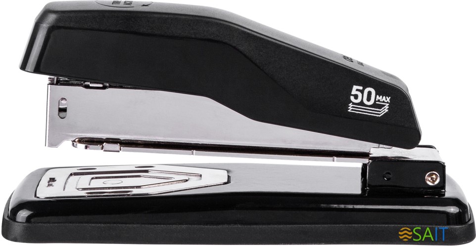 Степлер Deli E0414S/Black 24/6 26/6 (25листов) черный 50скоб коробка