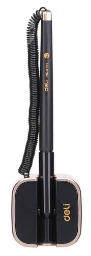 Ручка гелев. Deli E6797black черный d=0.7мм черн. черн. на подставке линия 0.55мм