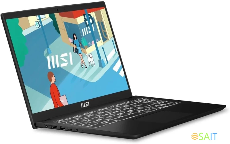 Ноутбук MSI Modern 15 H B13M-021US Core i7 13620H 32Gb SSD1Tb Intel Iris Xe graphics 15.6" IPS FHD (1920x1080) Windows 11 Home Multi Language black WiFi BT Cam (9S7-15H411-021)