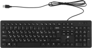 Клавиатура Оклик K733 черный USB slim Multimedia