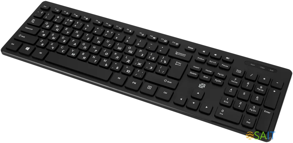 Клавиатура Оклик K733 черный USB slim Multimedia