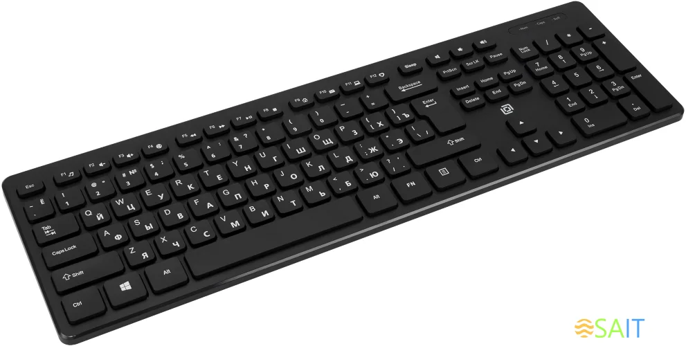 Клавиатура Оклик K733 черный USB slim Multimedia