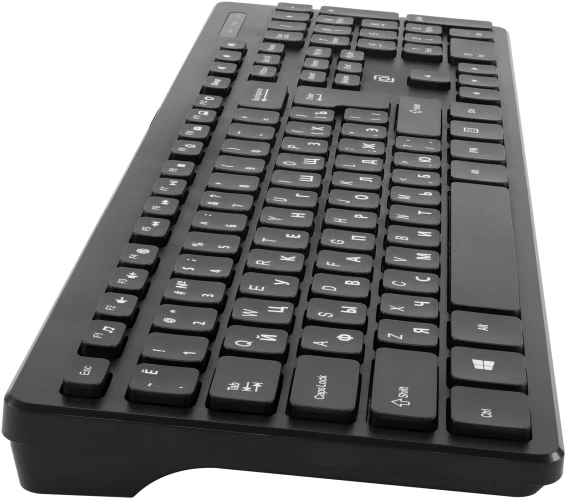 Клавиатура Оклик K733 черный USB slim Multimedia