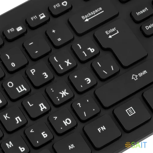 Клавиатура Оклик K733 черный USB slim Multimedia