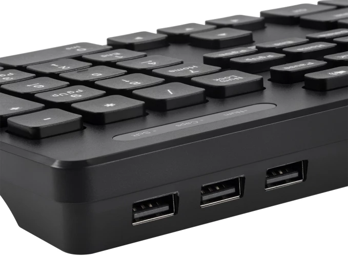 Клавиатура Оклик K733 черный USB slim Multimedia