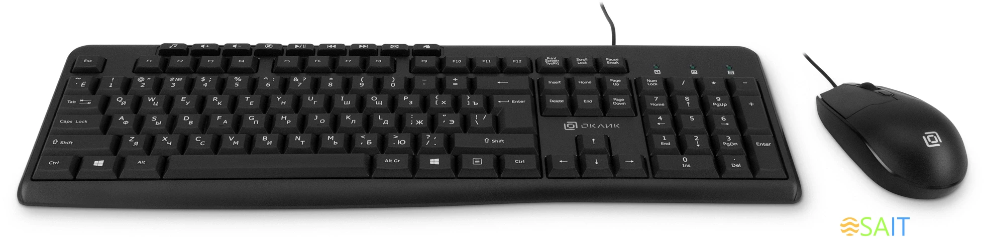 Клавиатура + мышь Оклик S650 клав:черный мышь:черный USB Multimedia (1875246)