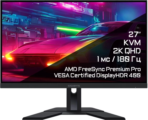 Монитор Gigabyte 27" M27QA черный IPS LED 0.5ms 16:9 HDMI полуматовая HAS 1000:1 350cd 178гр/178гр 2560x1440 180Hz FreeSync DP QHD USB 5.15кг