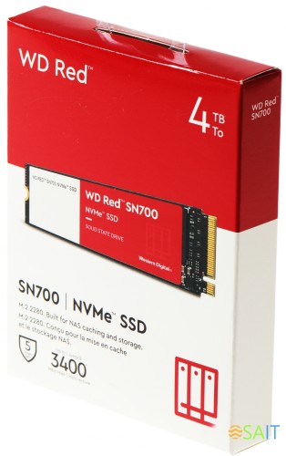 Накопитель SSD WD Original PCIe 3.0 x4 4TB WDS400T1R0C Red SN700 M.2 2280