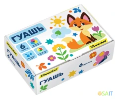 Гуашь Silwerhof Веселые друзья 6цв. бан. 10мл. картон.кор.