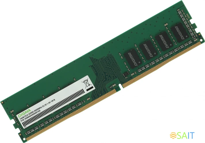 Память DDR4 16GB 4000MHz Digma DGMAD44000016S RTL PC4-32000 CL19 DIMM 288-pin 1.4В single rank Ret