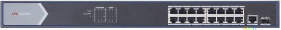 Коммутатор Hikvision DS-3E0518P-E 17x1Гбит/с 1SFP 16PoE+ 230W неуправляемый