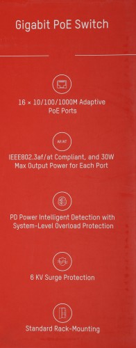 Коммутатор Hikvision DS-3E0518P-E 17x1Гбит/с 1SFP 16PoE+ 230W неуправляемый