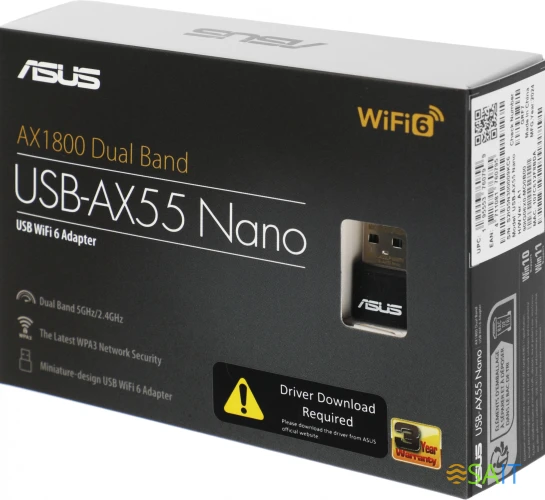 Сетевой адаптер Wi-Fi Asus USB-AX55 NANO AX1800 USB 2.0