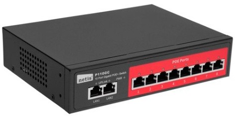 Коммутатор Netis P110GC (L2) 10x1Гбит/с 8PoE+ 120W неуправляемый