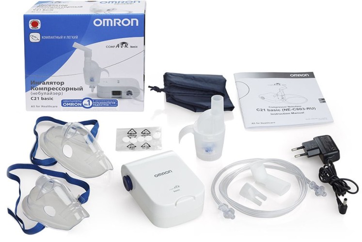 Ингалятор Omron C21 Basic (NE-C803-RU) компрессорный стационарный белый