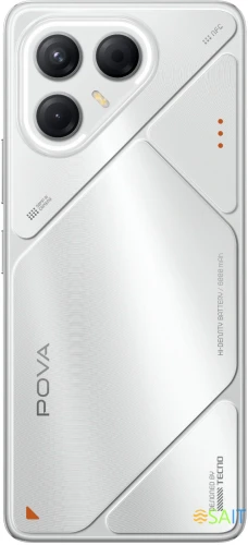 Смартфон Tecno Pova 7 5G 256Gb 8Gb серебристый моноблок 3G 4G 2Sim 6.78" 1080x2460 Android 15 50Mpix 802.11 a/b/g/n/ac/ax NFC GPS GSM900/1800 Protect microSD max1024Gb