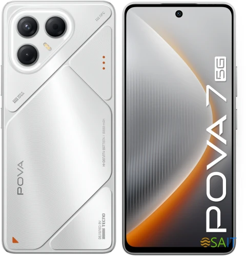 Смартфон Tecno Pova 7 5G 256Gb 8Gb серебристый моноблок 3G 4G 2Sim 6.78" 1080x2460 Android 15 50Mpix 802.11 a/b/g/n/ac/ax NFC GPS GSM900/1800 Protect microSD max1024Gb