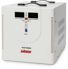 Стабилизатор POWERMAN AVS 10000D, ступенчатый регулятор, цифровые индикаторы уровней напряжения, 10000ВА, 140-260В, максимальный входной ток 50А, клеммная колодка, IP-20, напольный, 410мм х 280мм х 310мм, 15.5 кг. POWERMAN AVS 10000D