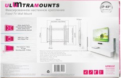 Кронштейн для телевизора Ultramounts UM811F черный 17"-43" макс.35кг настенный фиксированный