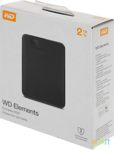 Жесткий диск WD USB 3.0 2Tb WDBU6Y0020BBK-WESN Elements Portable 2.5" черный