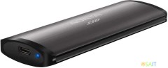 Накопитель SSD A-Data USB-C 512Gb ASE760-512GU32G2-CTI SE760 1.8" серый