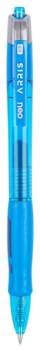Ручка гелев. автоматическая Deli Arris EG08-BL прозрачный/голубой d=0.5мм син. черн. резин. манжета