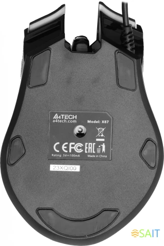 Мышь A4Tech X87 черный оптическая 2400dpi USB 8but (X87 (MAZE))