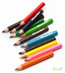 Карандаши цв. Silwerhof Jumbo Mini Веселые друзья 6мм шестигран. дерево ассорти 12цв. коробка/европод.