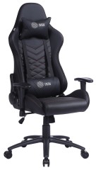 Кресло игровое Cactus с RGB-подсветкой черный/красный эко.кожа с подголов. крестов. сталь