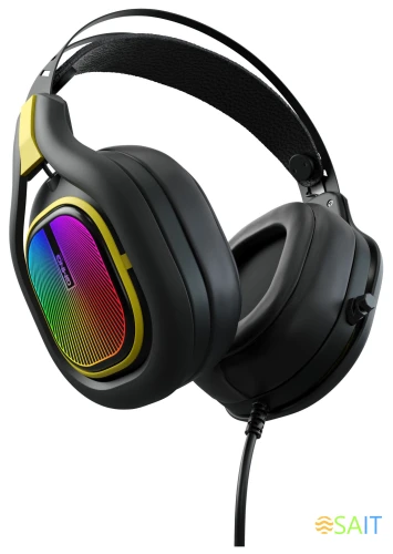 Наушники с микрофоном GMNG HS-L630G черный/желтый 2.2м мониторные оголовье (1533561)