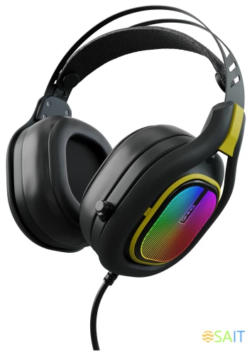 Наушники с микрофоном GMNG HS-L630G черный/желтый 2.2м мониторные оголовье (1533561)